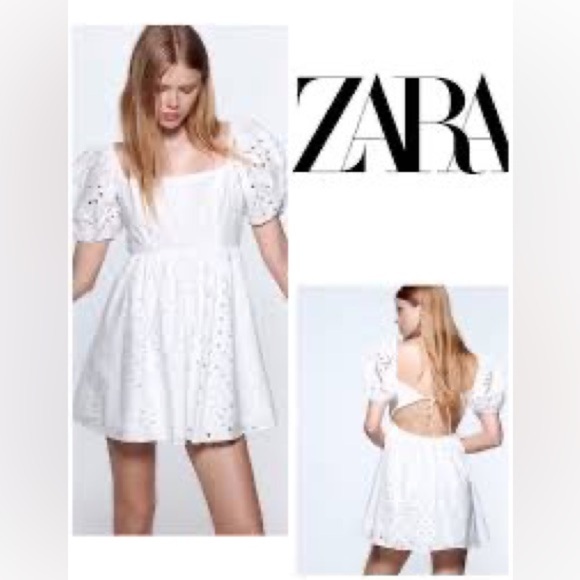ZARA DRESS WITH CUTWORK EMBROIDERY SIZE L 0881/318 - Picture 11 of 12
